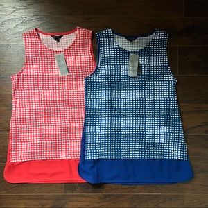 Tommy Hilfiger Tunic Tanks Orange and Blue Small NWT